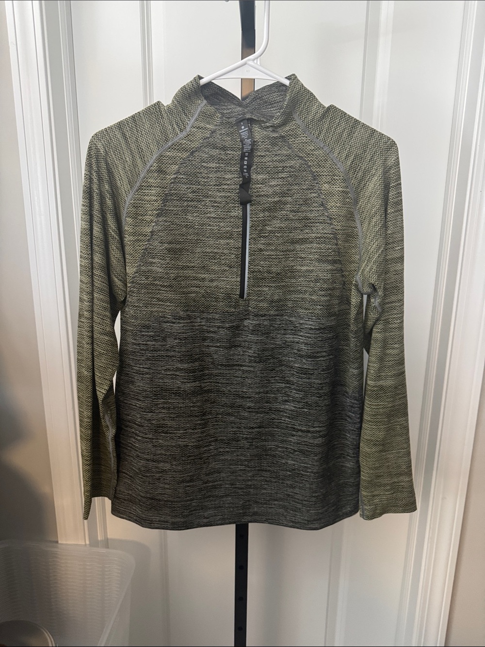lululemon athletica Olive Green and Charcoal Heathered Zip Pullover